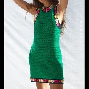 zara floral crochet knit dress limited edition